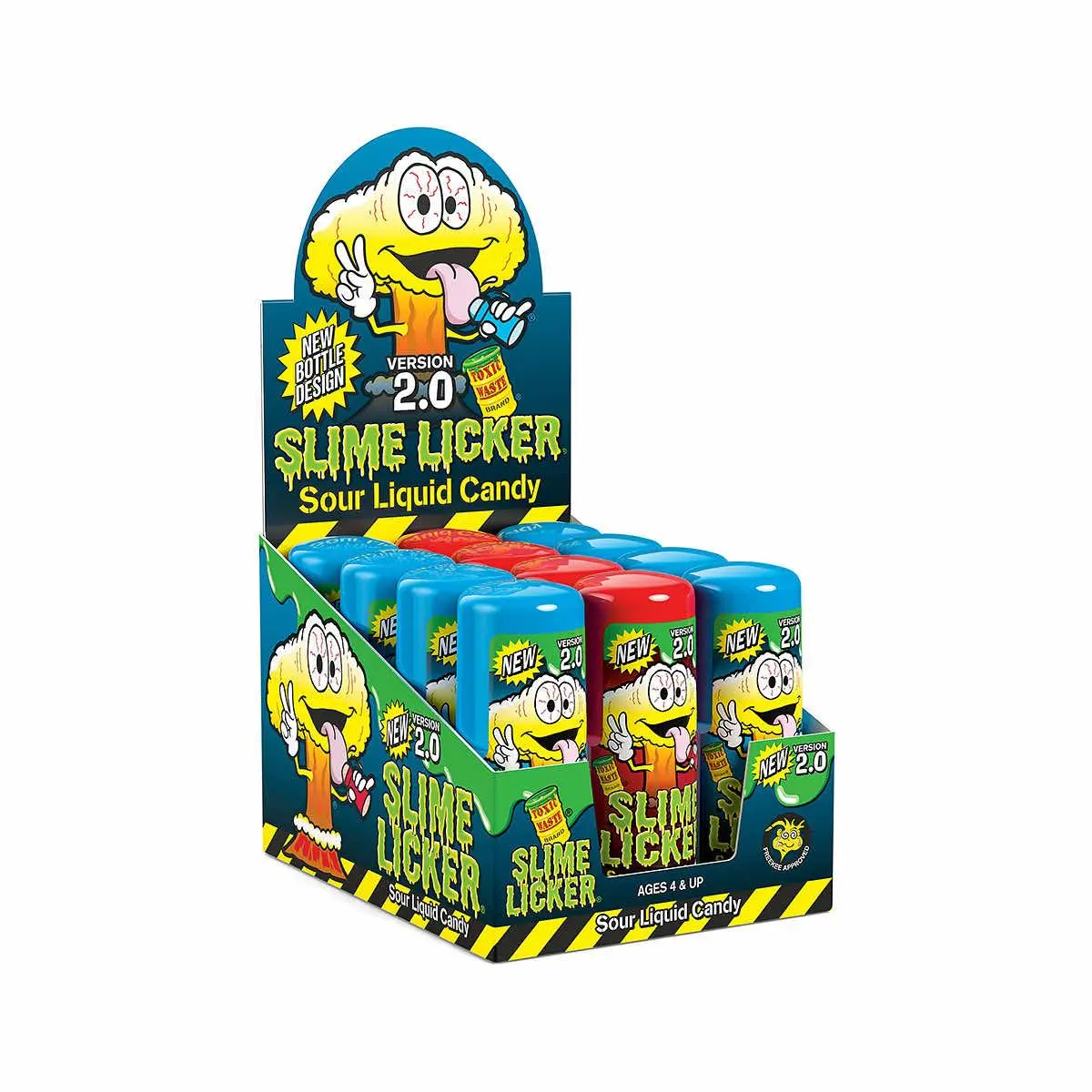 Toxic Waste Slime Lickers 2.0 12 ct. - Sweet Liquid Candy with Strawberry and Blueberry Flavor - 12 Count Box Snack Bonbon