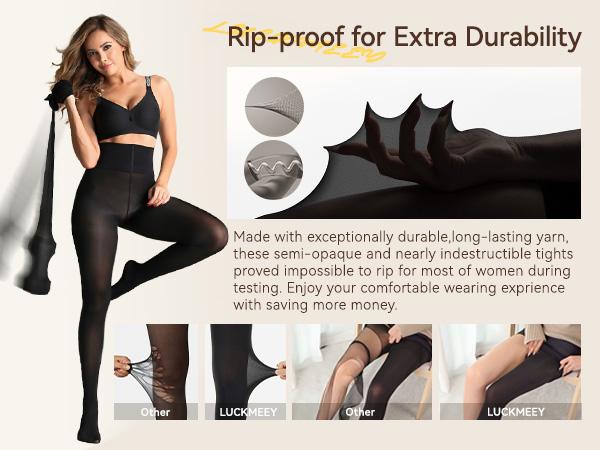 LUCKMEEY Women's Rip-resistant Strong Tights High Waist Silk Comfort Stockings Oil Shimmery Nylons Pantyhose Silky Spandex Elastic Dressy Legwear #SummerWins#TikTokShopDealsforYouDays