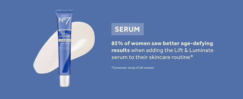 No7 Lift & Luminate Triple Action Face Serum (30ml) Skincare Skin Repair