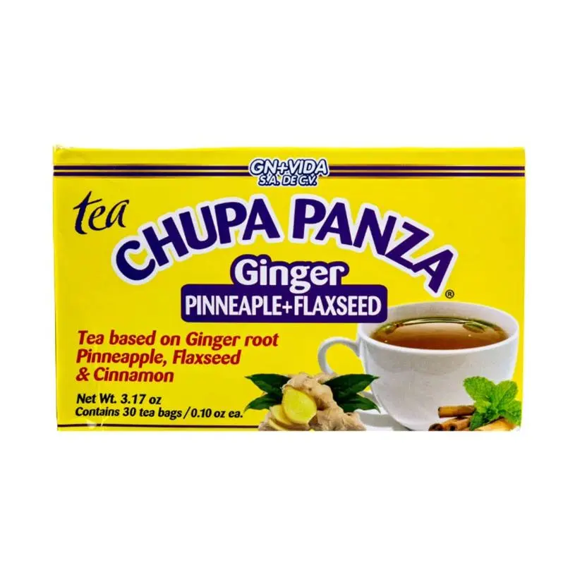 CHUPA PANZA Natural Herbal Ginger Tea Flavored Beverage, Pack of 6