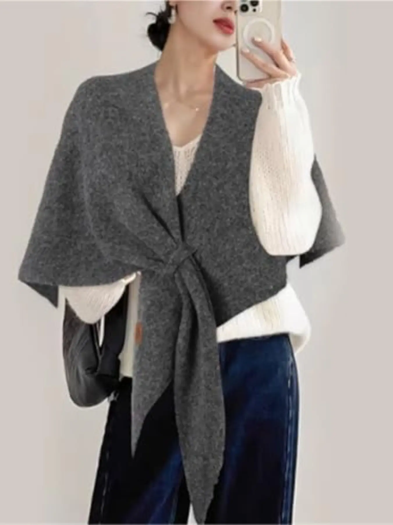 Women's Solid Color Shawl, Trendy Solid Shawl, Knit Triangle Scarf, Casual Soft Scarf, Cozy Striped Wrap, Soft Neck Warmer Blanket, Shoulder Top Sweater, Fashion Shawl