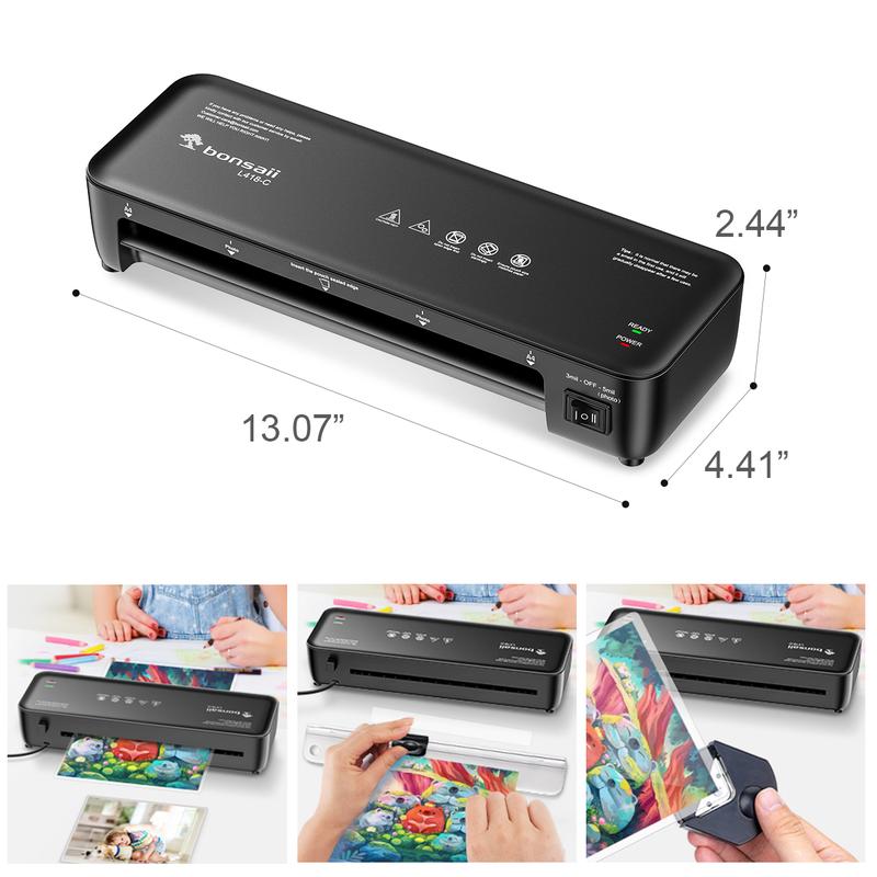 Bonsaii 9”4in1 Thermal Laminator Machine,Anti-Jam Technology for Documents,Photos&Posters,Includes 40 Laminating Sheets,Perfect for Office、School、Home