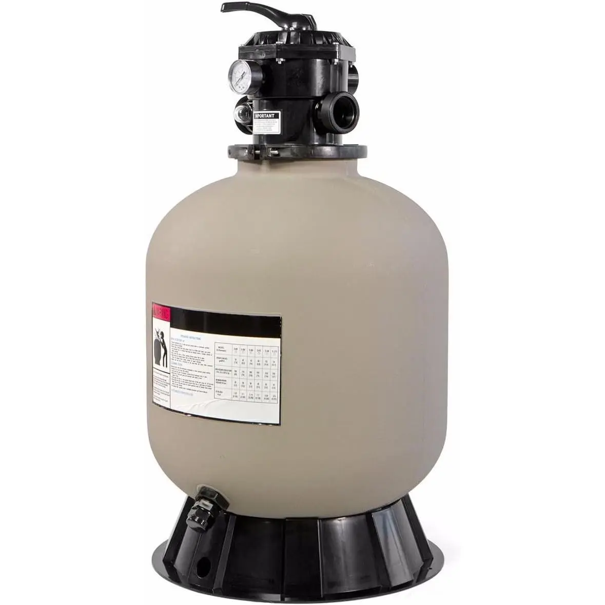 XtremepowerUS 19" InGround Above Pool Sand Filter System For Swimming Pool Up To 24,000 Gallons, Pool Accessories, Swimming Pool Accessories Pool Equipment Pool Cleaning System