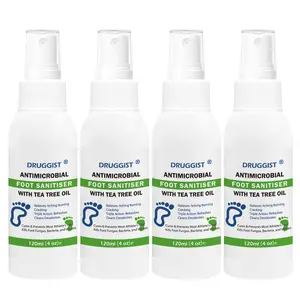 4 Bottles/Tea Tree Essential Oil Foot Spray - Moisturizing Foot Deodorant, Effectively Controls Odor, Cares for Dry Feet