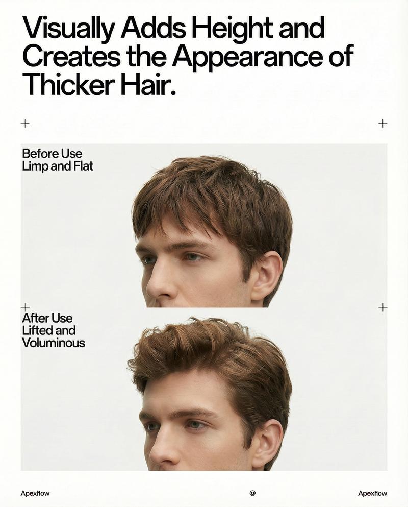 ApexFlow Instant Hair Root-Lifting Volume Spray-Gentle, Effective, Soluble Collagen,Nourishing Ingredients, Root Lift, Volumizing, Non-Greasy, Pleasant Scent, for Fine/Thin/Limp Hair