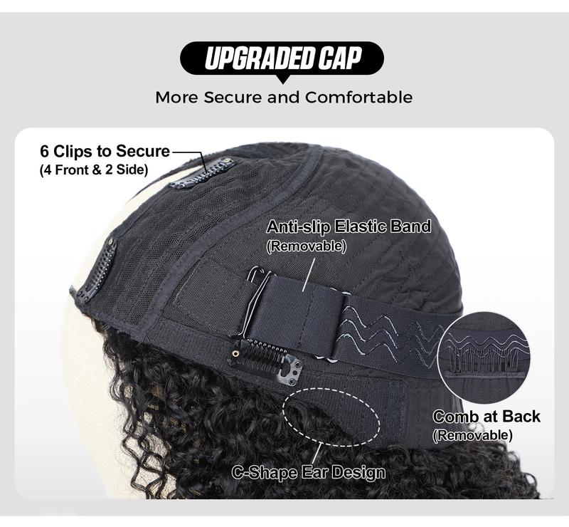 OQ HAIR V Part Wig Human Hair Afro Kinky Curly Wig No Leave Out Thin Part Beginner Friendly