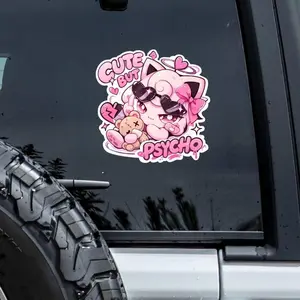 Cute Jigglypuff Mew Gaming Sticker Vinyl Car Decal: Waterproof Ghost Family Sticker for Laptop