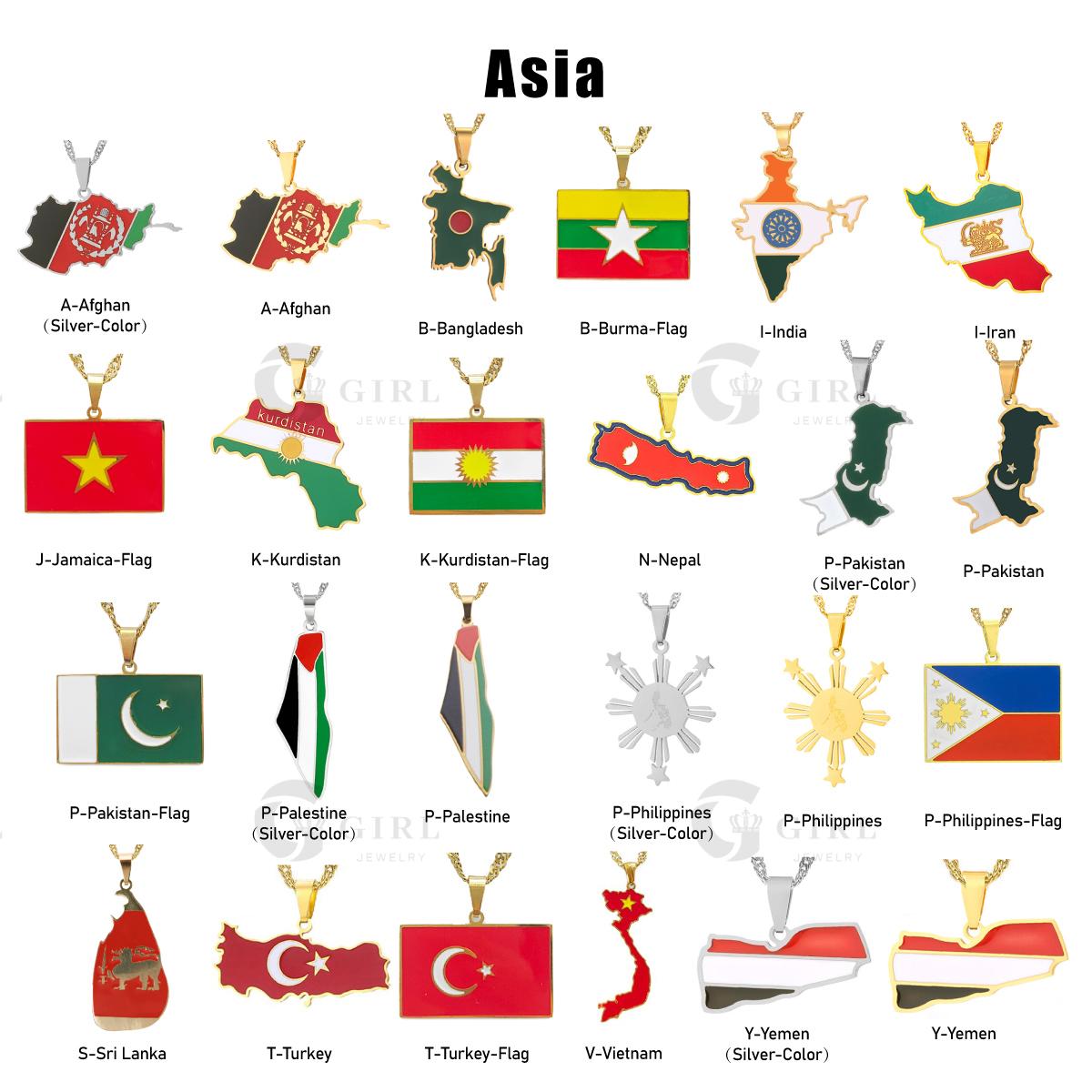 GGIRL Fashion World Map Pendant Necklace 18K Gold Plated National Flag Design for Men Women Neutral Gift Travel Enthusiast Modern Versatile Streetwear Statement Jewelry，Fashion Jewelry Gift for Holiday Haul Christmas Birthdays Anniversaries