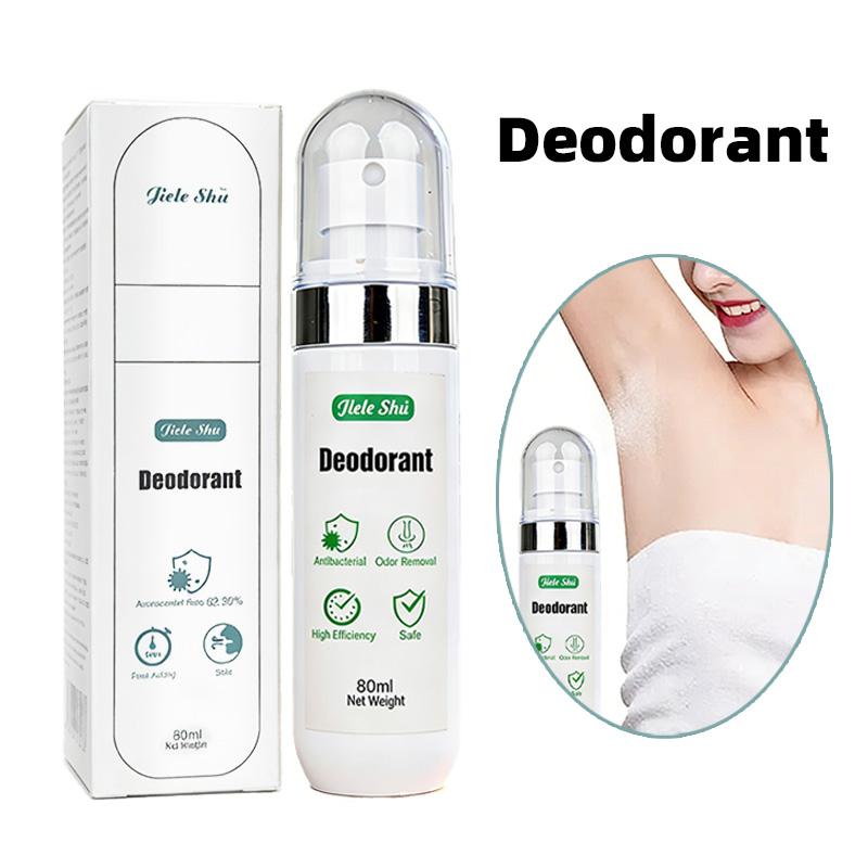 Jiele Shu Deodorant — all-day odor control, colorless and odorless; avoids masking odors with fragrance; antibacterial and antimicrobial properties; gentle formula