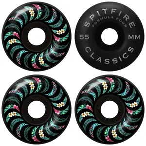 Spitfire Skateboard Wheels 55mm F4 99A Floral Classic Black