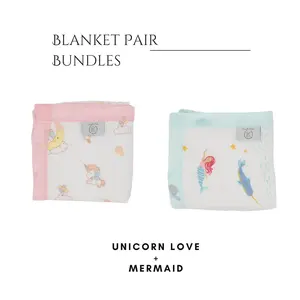 Unicorn Love + Mermaid Blanket Bundle
