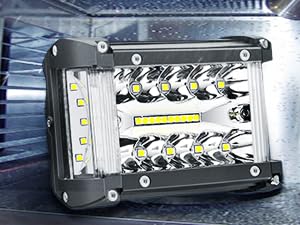 Nilight Side Shooter LED Light Bar 2PCS 4.3 Inch Triple Row Spot Flood Combo Lights Led Work Light with Wiring Harness Kit for Off Road Fog Light Driving Light on Truck SUV ATV UTV