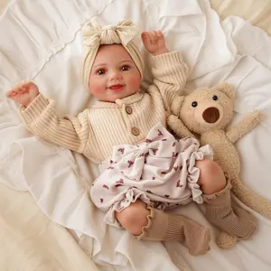BABESIDE Lifelike Reborn Baby Dolls 17Inch Fabric body+vinyl limbs Real Life Baby Dolls with Toy Accessories For kids Age 3+ Suitable gifts for Mother's Day Valentine's Day Children's Day & Christmas