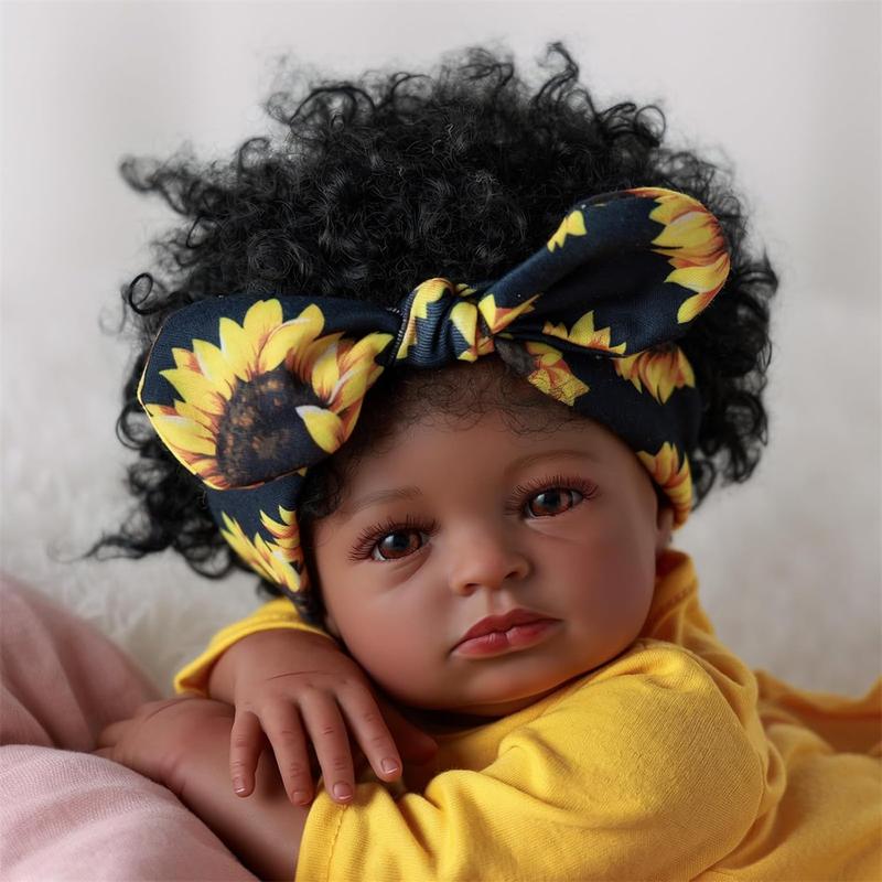 BABESIDE 20" Reborn Doll 8 Piece Set with Cloth Body & Vinyl Dark Skin Includes Gift Box Feeding Accessories Perfect for Christmas New Year Birthday Gift BABESIDE 20" Reborn Doll 8 Piece Set with Cloth Body & Vinyl Dark Skin Includes Gift Box Feeding Accessories Perfect for Christmas New Year Birthday Gift