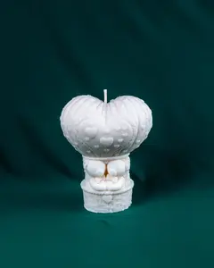 Teddy Bear in Heart Balloon Candle