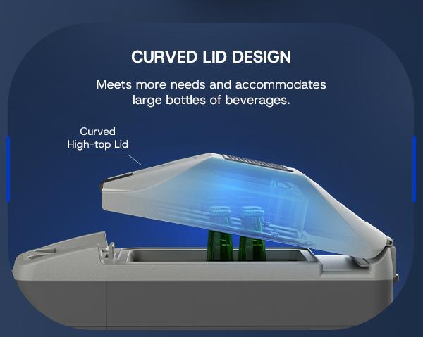 Upstreman car fridges 10QT/12QT Portable Electric Cooler & Warmer 12V Car Adapter Dual Cooling Heating Compact mini fridges with Shoulder Strap for Camping Travel Boat RV Refrigerator road trip AR09/AR11