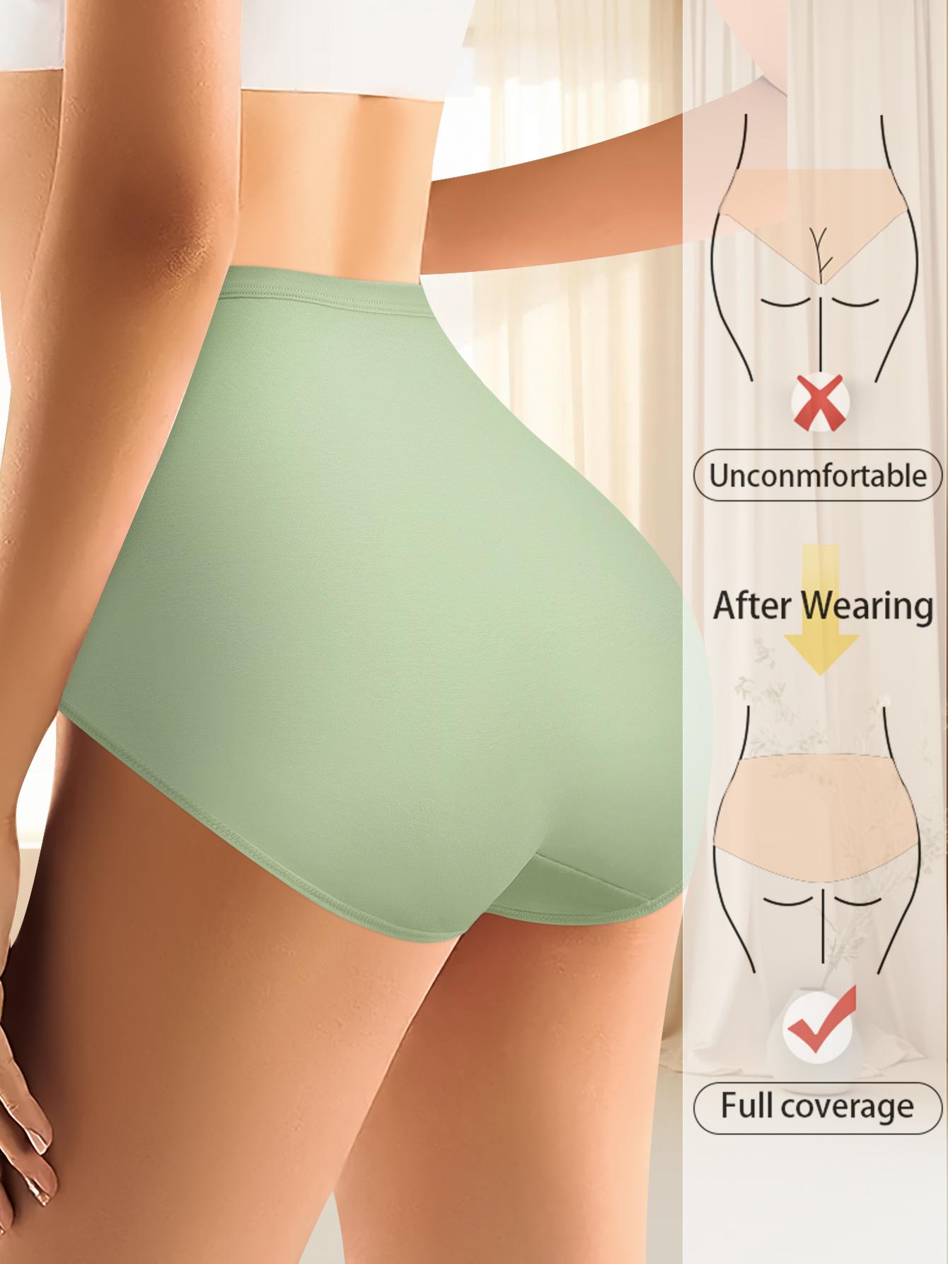 QUASTI Women's 7-Pack High-Waisted Cotton Seamless Compression Briefs - Color Block Style, Soft Elastic Comfortable Fabric, Tummy Control, Hip Lifting, Anti-Ride Up, Breathable, S-XXL, 7 Pcs / 7 Color, Elegant