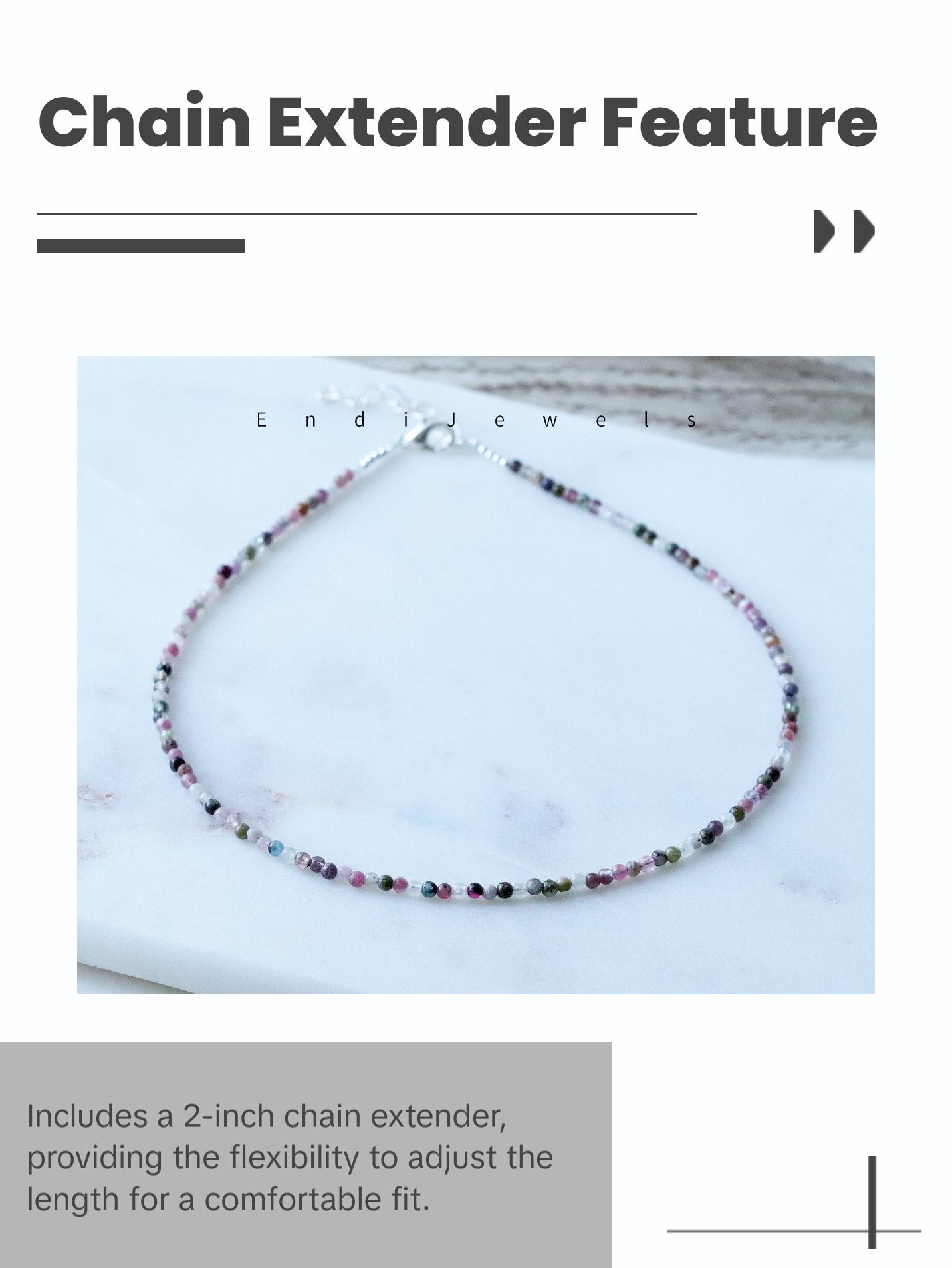 Tourmaline 3mm Round Beaded Choker, Bracelet, Natural Gemstones