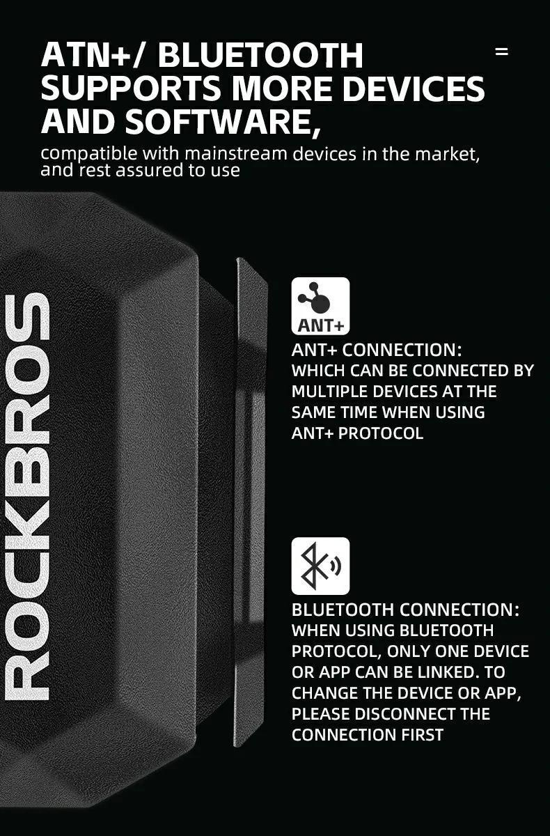 ROCKBROS Bike Computer Wireless Cycling Computers ANT+ Bluetooth Bicycle Computer Mini Speedometer Odometer Waterproof GPS/BDS/Galileo Position System