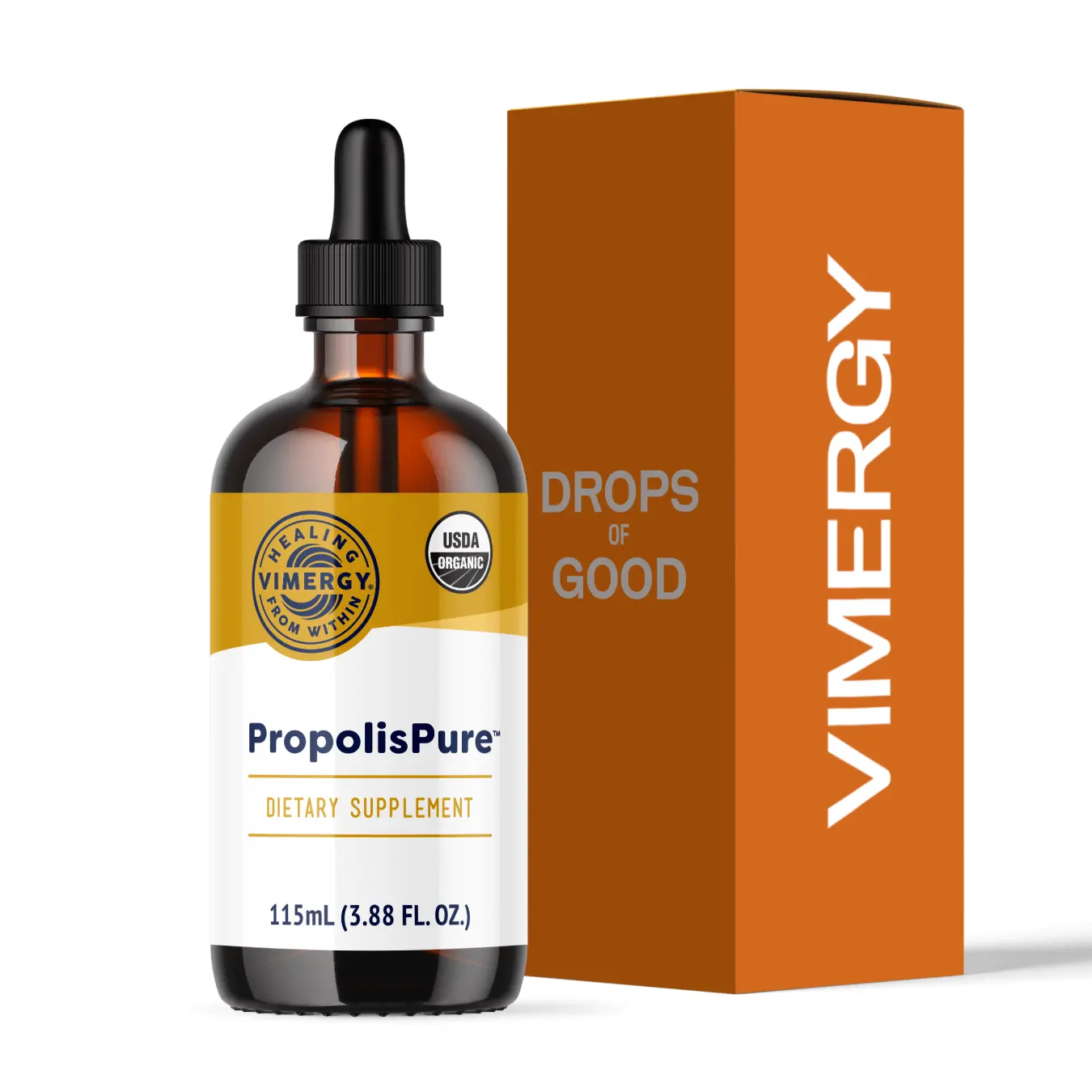 Vimergy Organic PropolisPure 115mL | Liquid Immune Support & Daily Respiratory Defense Drops