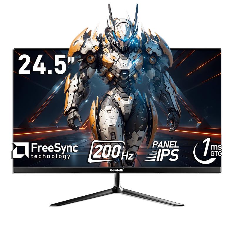24 Inch 200hz Gaming Monitor, FHD 1080P Frameless Computer Monitors, Support AMD freesync Low Motion Blur, Eye Care,  HDMI, DisplayPort,Compatible Wall Mountable Installs-Black
