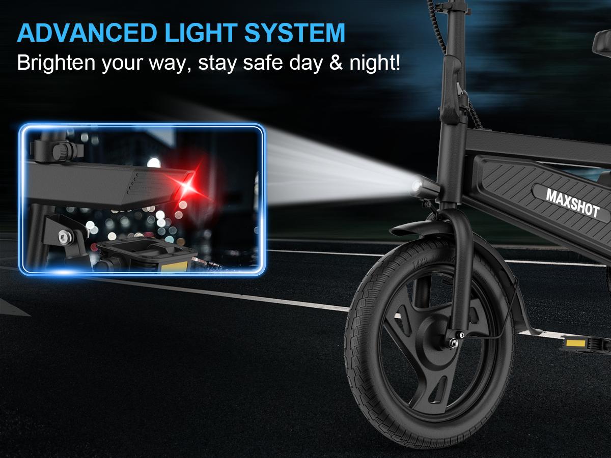 MAXSHOT Electric Bike for Adults, 350W Powerful Motor Up to 22MPH, 48V  5.2Ah Battery 22 Miles Range, Lightweight 14" Commuter Folding E-Bike with  Dual Brakes, LCD Display & Pedal Assist - TikTok
