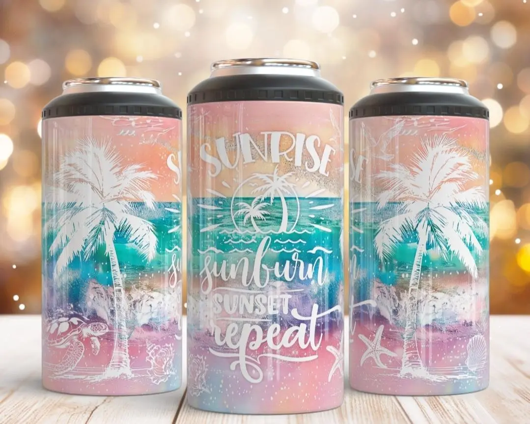 4 in 1 Portable Beverage Bottle Cooler - Vacuum Flask Accessory for Drinks, Ideal for Sunrise, Sunset Moments, Flasks, Insulated