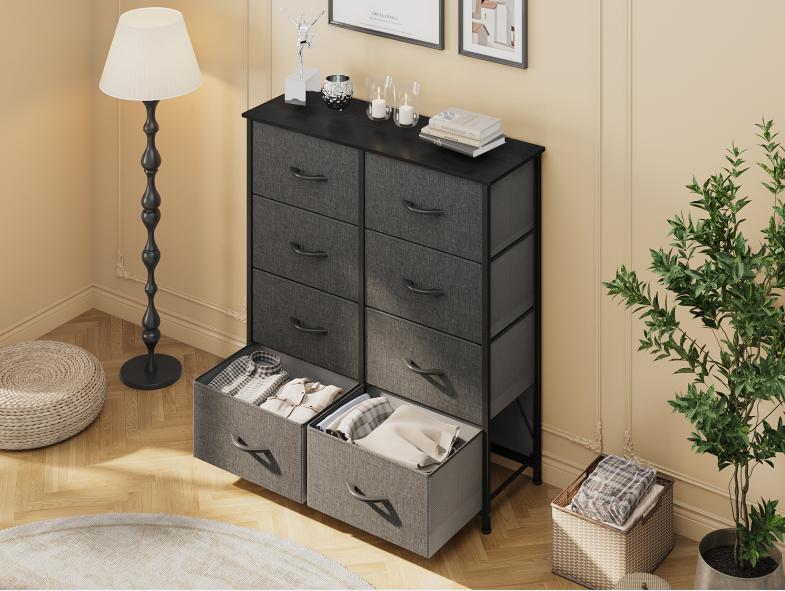 DWVO 8 Dresser for Bedroom, Storage Dresser with 8 Drawers, Black Dresser & Chest of Drawers, Storage Drawer Organizer for Closet, Bedroom, Living Room DWVO 8 Dresser for Bedroom, Storage Dresser with 8 Drawers, Black Dresser & Chest of Drawers, Storage Drawer Organizer for Closet, Bedroom, Living Room