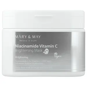 Mary & May Niacinamide Vitamin C, Brightening Beauty Mask, 30 Sheets, 14.1 oz (400 g)