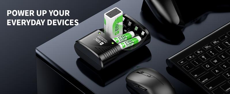 EBL 3 in 1 Multiple Function Battery Smart Charger With AA AAA Rechargeable Batteries Kit