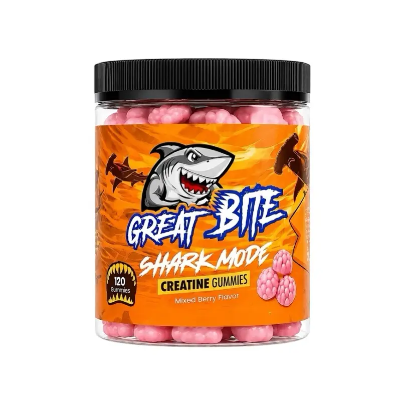 Great Bite Creatine Gummies - 5G Creatine Monohydrate, Chewable, Sugar-Free, Lactose-Free, Natural, Non-Toxic, 3rd Party Tested, Mixed Berry Flavor, 120 Gummies Per Bottle, Supports Muscle Power