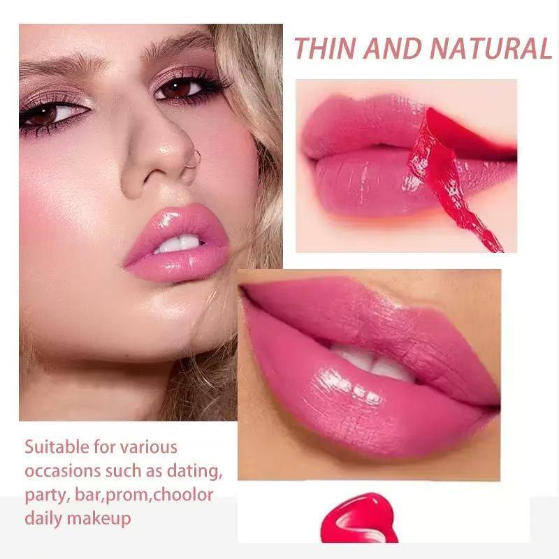 Gloss Peel Off Lip Tint - Tattoo Lip Glaze, MatteHigh Pigment Long Wear Waterproof Lipstick,Wipe-On Colour, Makeup - Glossy