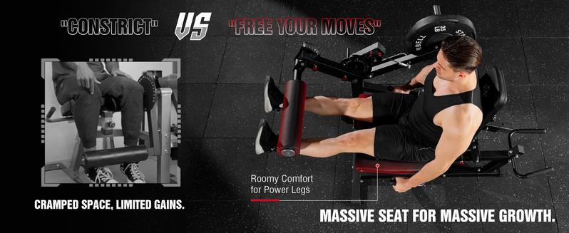 MIKOLO  Leg Extension & Curl Machine, Adjustable Seated Leg Extension and Lying Leg Curl Equipment with Cable System for Home Gym Workouts