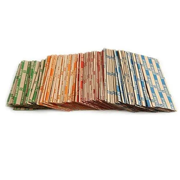 L LIKED 300 Assorted Bundle Flat Striped Coin Wrappers, 75 of Each Pennies, Nickels, Dimes and Quarters, 75 Dimes, 75 Quarters