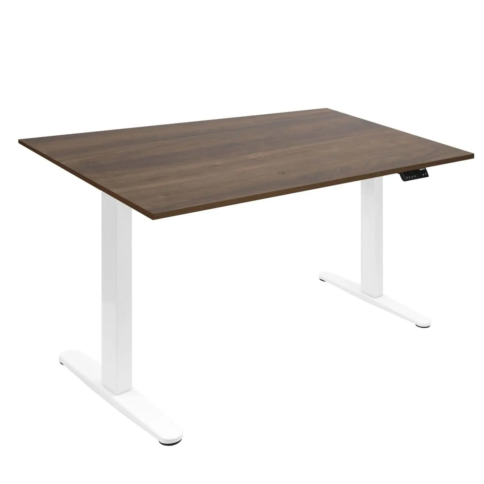 Mount-It! Dual Motor Electric Ergonomic Desk - 55" Wide Tabletop, White Base, Hazelnut Accent, Adrift Design, 2-Stage Legs, Easy-to-Use Touch Control Panel, 29.3"-48.2" Height Range, ANSI/BIFMA-Compliant, 220 lbs Capacity, Home Office Workstation Upgrade