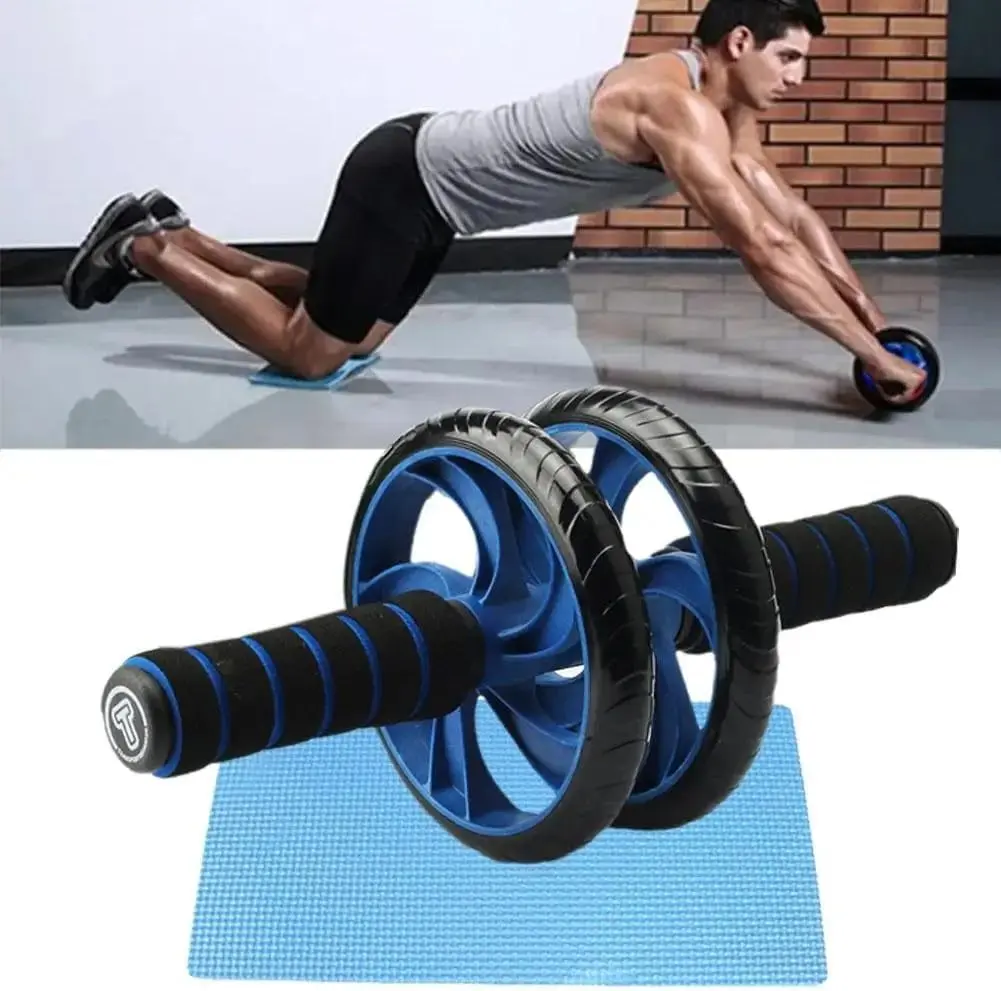 2-Wheel Abdominal Workout Machine - Ab Roller Wheel with Non-Slip Quiet Build, Ergonomic Construction, Foam Grips, Compact Lightweight Design, Easy to Store for Home Core Training, Abs Training
