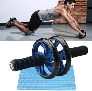 Non-Slip Quiet Ab Roller Wheel Portable Abdominal Core Training Home Gym Equipment for Men Women Dual Wheel Design Ergonomic Construction Non-Slip Grip Handles