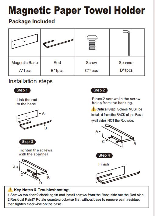 Magnetic Paper Towel Holder for Fridge, Toilet Paper Roll Holder Rack Wall Mount Organizer for Paper Towels Bathroom Kitchen Organizers and Storage