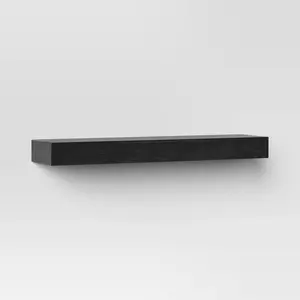 Threshold Modern Wood Wall Mounted Shelf Storage Decorative Floating Black 24"