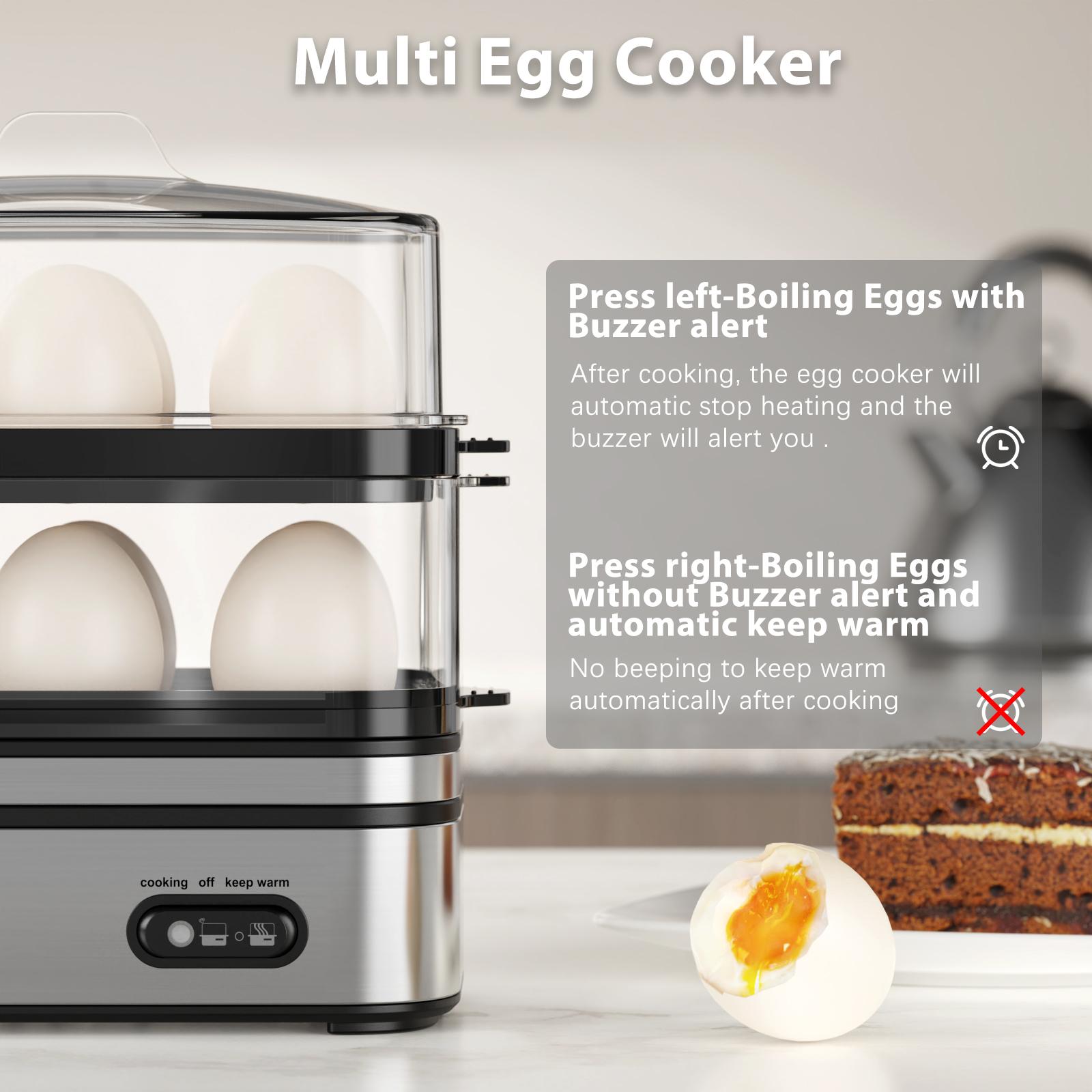 EVOLOOP Rapid Egg Cooker Electric 12 Eggs Capacity, Soft, Medium, Hard Boiled, Poached, Omelet Maker Egg Poacher & Vegetable Steamer, BPA Free Tray EVOLOOP Rapid Egg Cooker Electric 12 Eggs Capacity, Soft, Medium, Hard Boiled, Poached, Omelet Maker Egg Poacher & Vegetable Steamer, BPA Free Tray