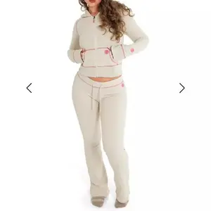 2025 Women's cardigan, long-sleeved and long pants fashion set Can be used with raincoat