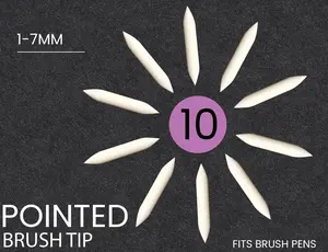 10 Replacement POINTED BRUSH Nibs For Tooli-Art Brush Paint Pens