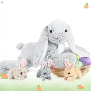 Tezituor Rabbit Plush Stuffed Animal with Babies for Girls,32 inches Large Pink Axolotl Plush Pillow Toy Set for Baby Shower,Birthday Gift #Easter Bunny #Easter #Babytoys #SpringShine