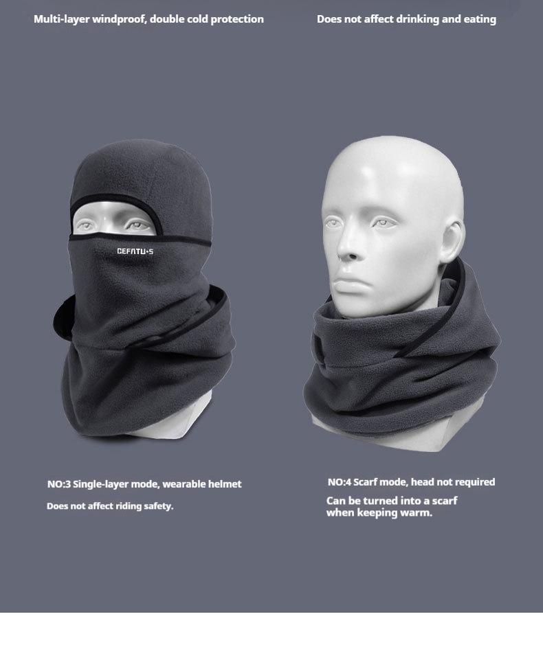 Outdoor winter warm hat neckband integrated cycling mask sports ski head cover neck windproof cold