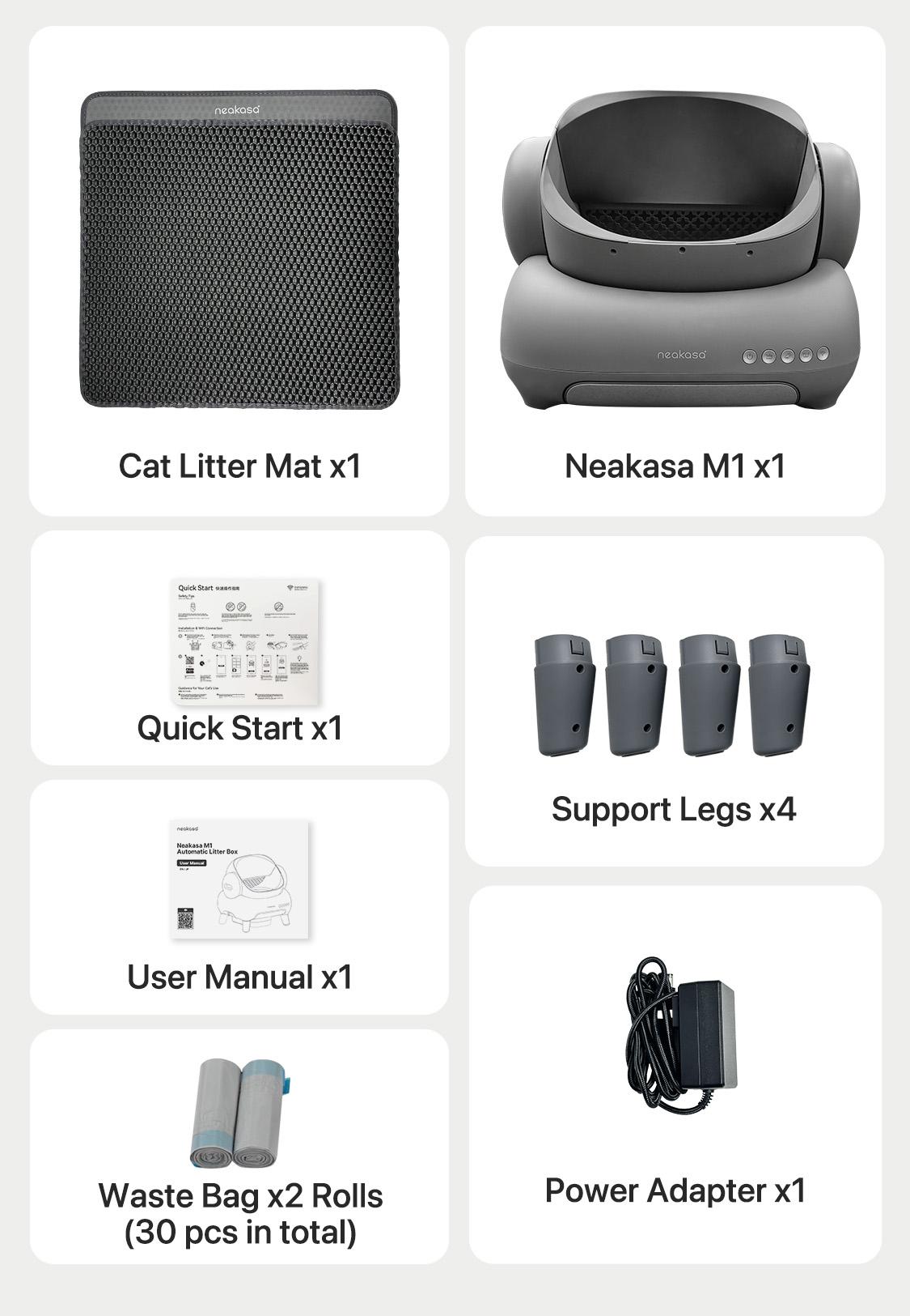 Neakasa M1 Open-top Self-cleaning Cat Litter Box with APP Control, Odor-Free Waste Disposal Includes Trash Bags, Great for cats up to 33 lbs