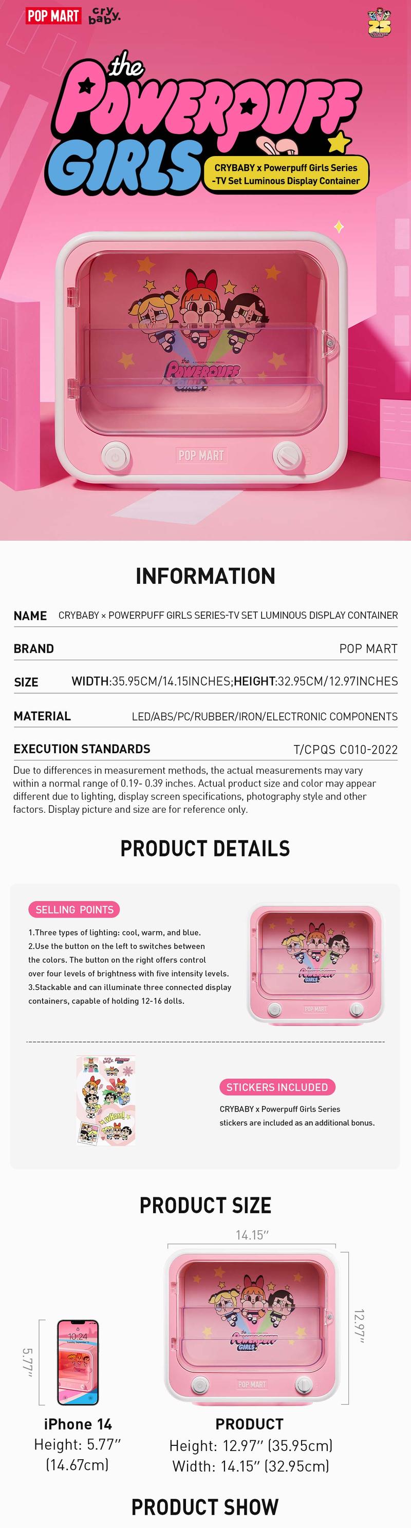 CRYBABY × Powerpuff Girls Series-TV Set Luminous Display Container