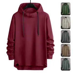 Minimalist High Neck Hoodie - Asymmetrical Hem Urban Streetwear Set