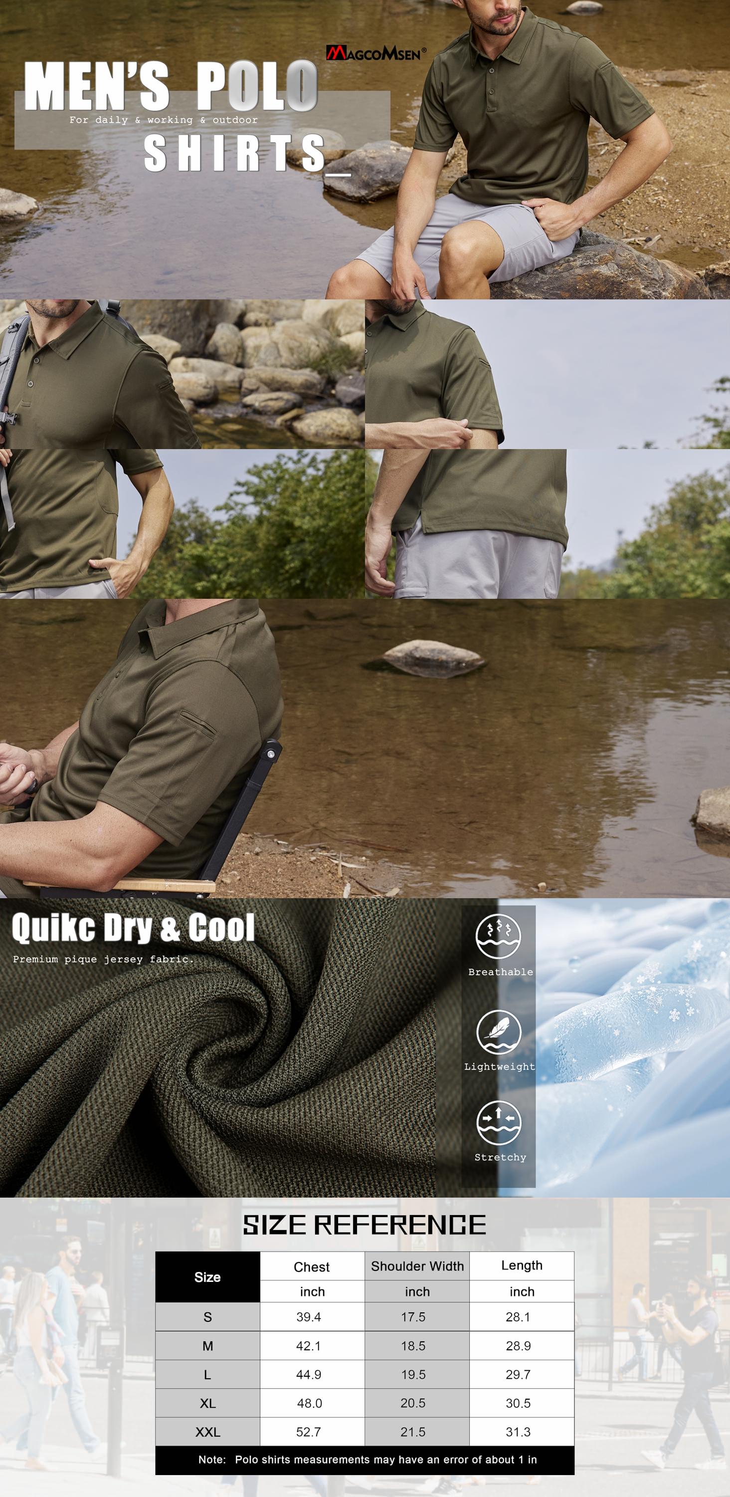 MAGCOMSEN Men's Polo Shirt Quick Dry Performance Short Sleeve Pique Jersey Golf Work Polo Shirt Casual Menswear Top Outdoorfun MAGCOMSEN Men's Polo Shirt Quick Dry Performance Short Sleeve Pique Jersey Golf Work Polo Shirt Casual Menswear Top Outdoorfun