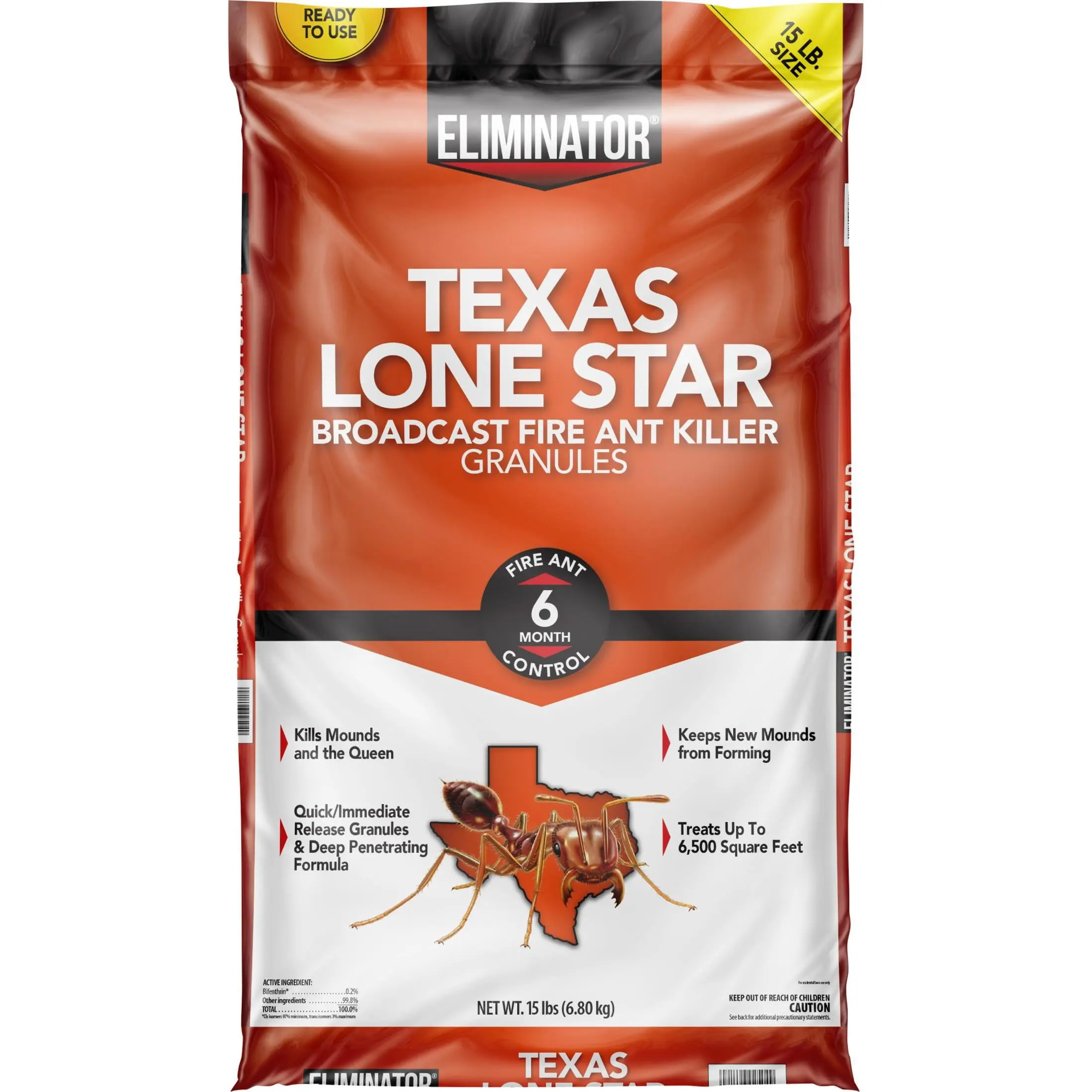 15 lb Fire Ant Killer Lawn Insect Granules, Long-Lasting Outdoor Insect Control for Fire Ants and 50+ Listed Insects, Covers Up to 6,500 Sq Ft