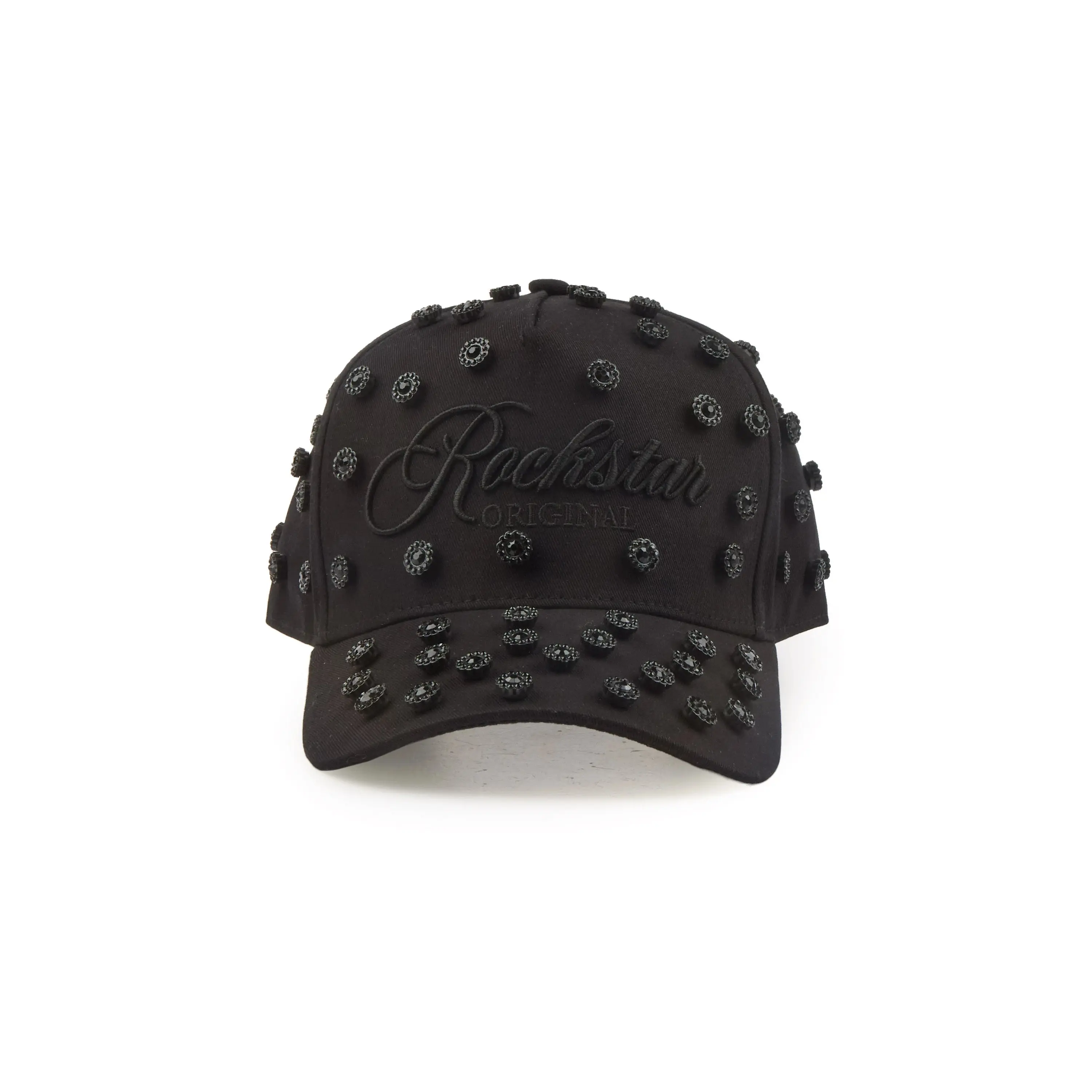 Roma Black/Black Rhinestone Trucker Hat